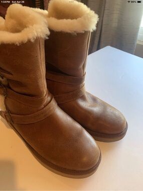 UGG Chestnut Brown Shearling-Lined Mid-Calf Boots